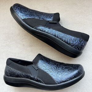 Alegria Duette Blue Steel Embossed Clog EU 43 US 11 Casual Comfort Shoes Nursing
